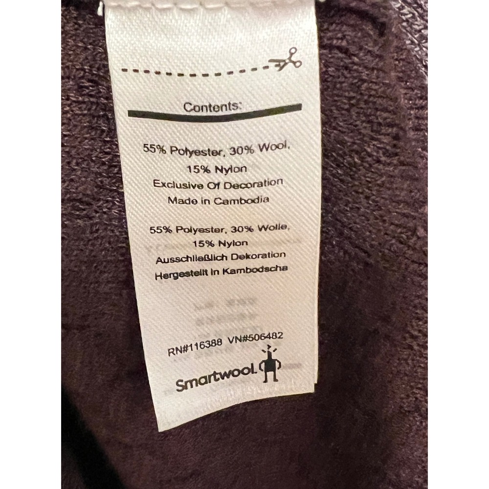 Smartwool Womens XL Wool Blend Knit Hoodie Sweater Plum Mauve SW016490 - Picture 4 of 6